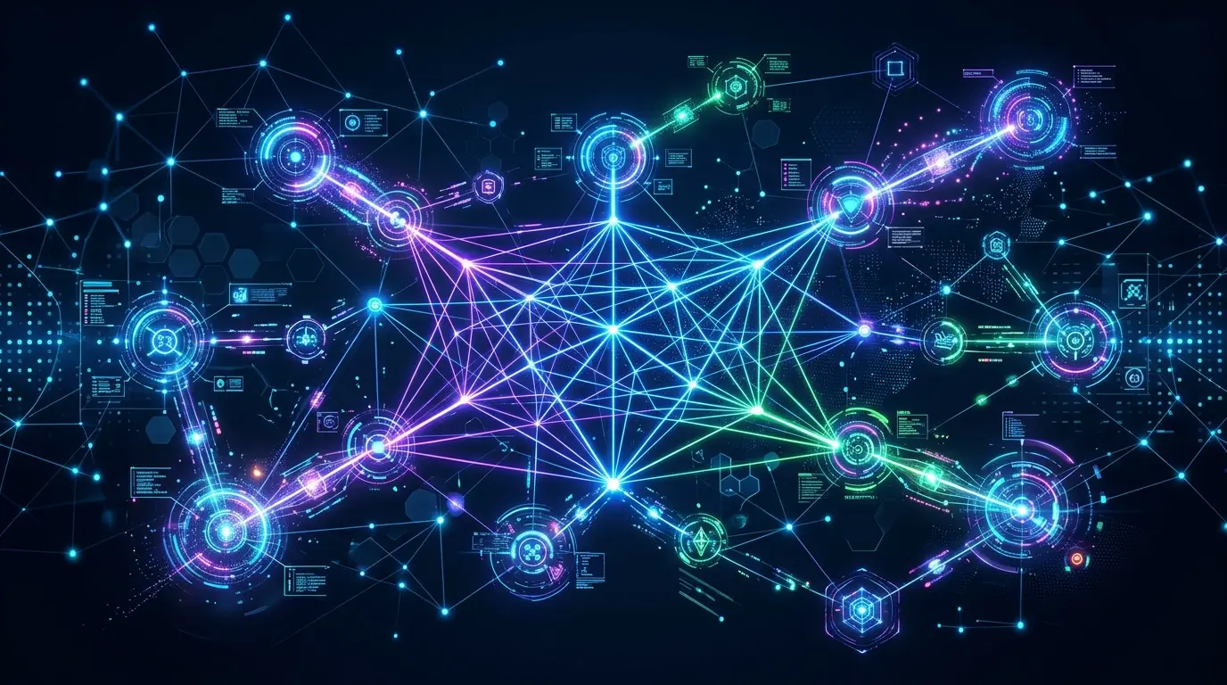 Visual representation of code editor integrations with AI nodes.