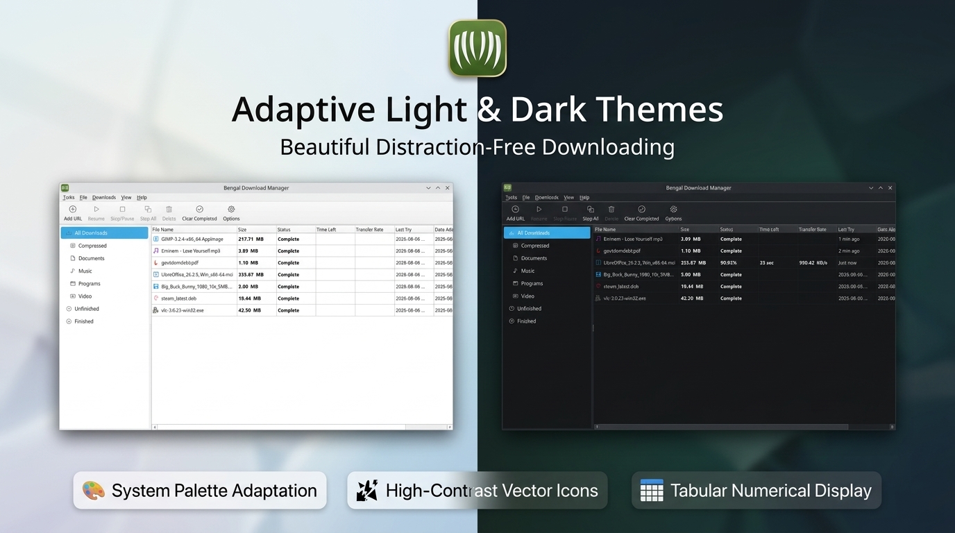 Adaptive Light & Dark Themes Poster